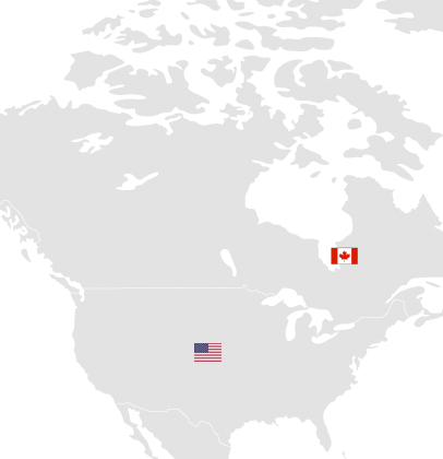Amérique du nord Map
